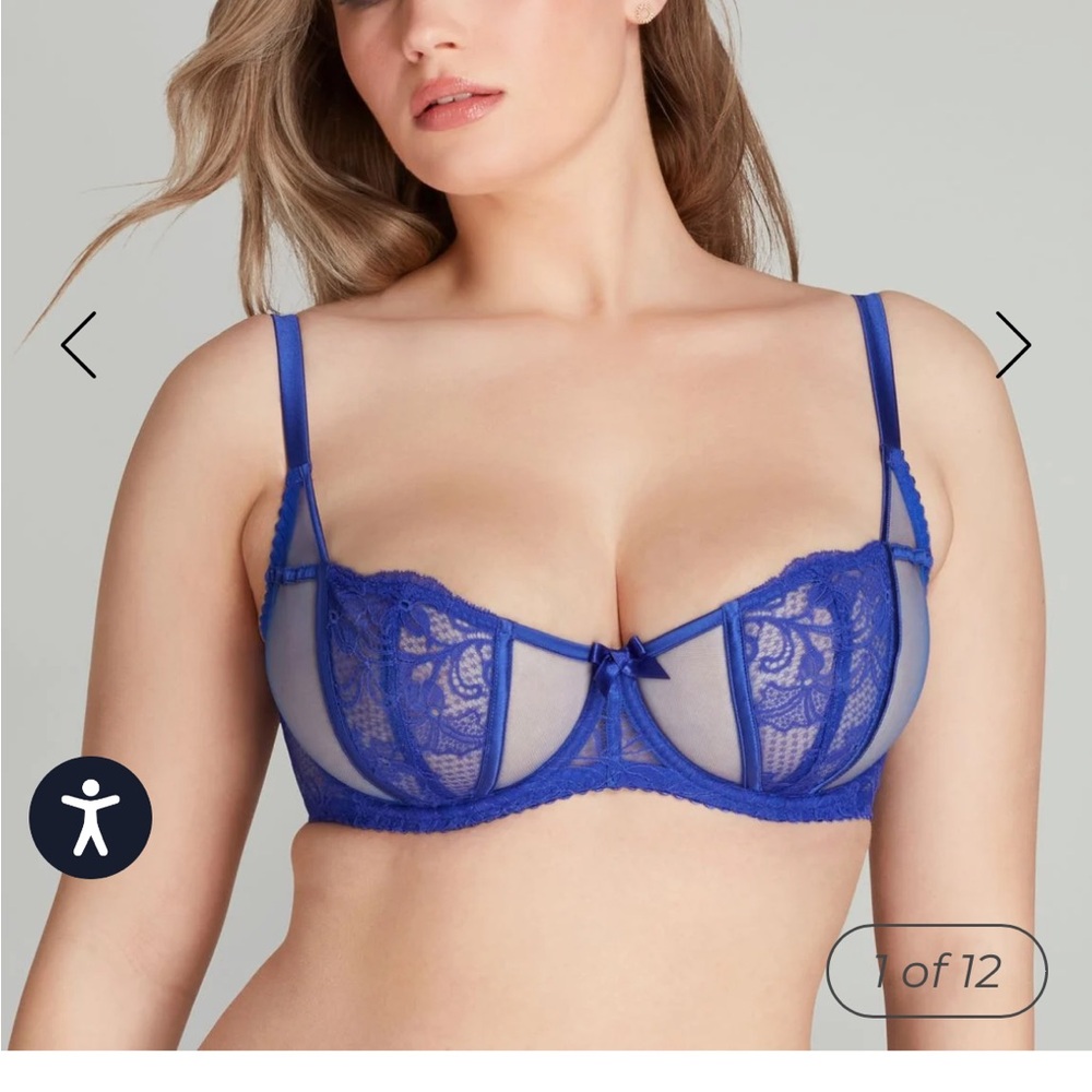 Blue Lace Underwire Bra